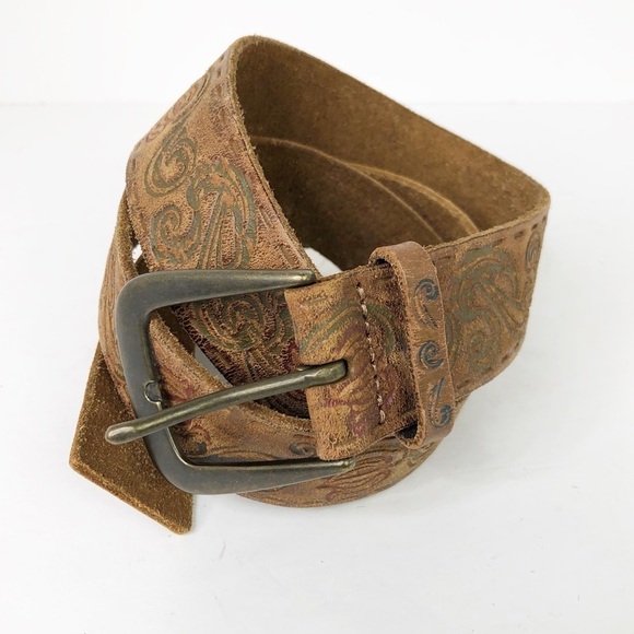 Bohemian embossed leather belt - Picture 4 of 12